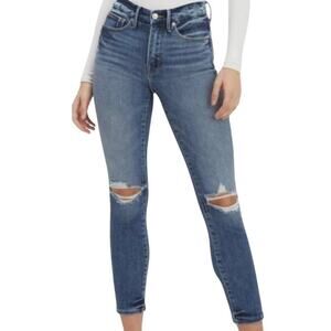Good American 4/27 distressed high rise waist stretch jean J2 3021